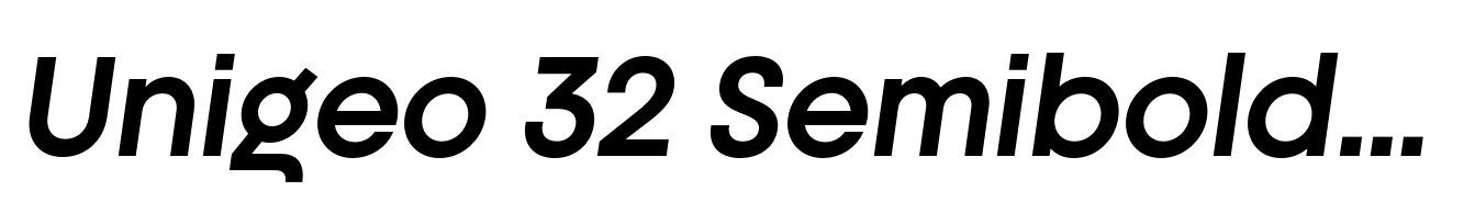 Unigeo 32 Semibold Italic